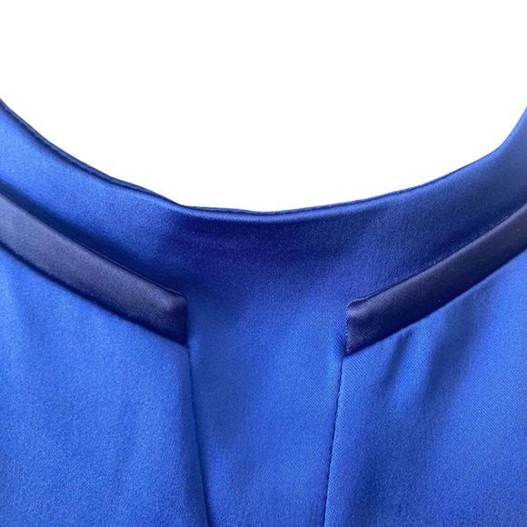 KAREN MILLEN size 10 stunning cobalt blue satin dress with detailing - Picture 5 of 9
